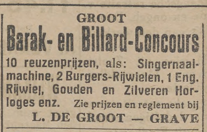 Barak en billard concours de Groot