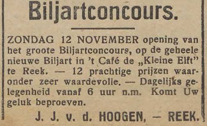 Biljartconcours 12 nov